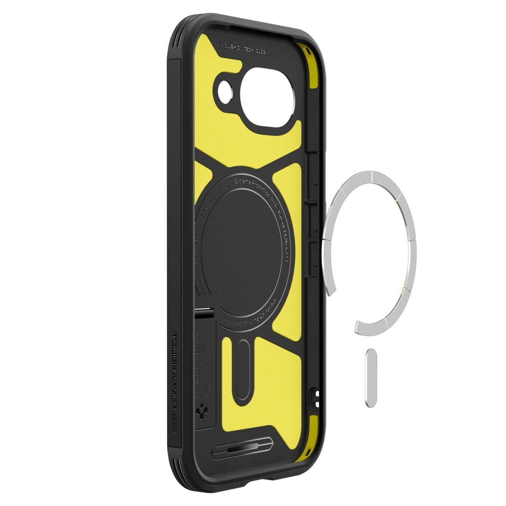 Spigen Tough Armor Mag MagSafe dėklas, skirtas Google Pixel 10A – juodas