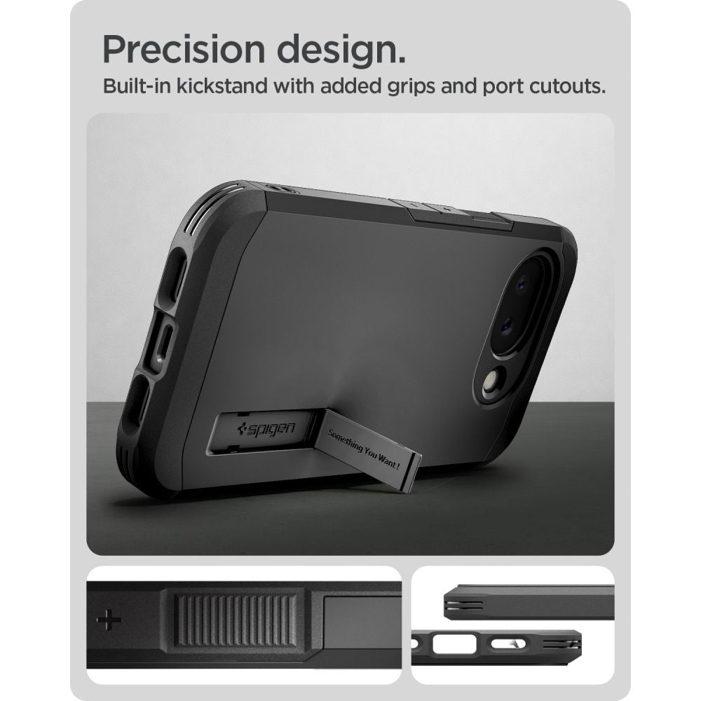 Spigen Tough Armor Mag MagSafe dėklas, skirtas Google Pixel 10A – juodas