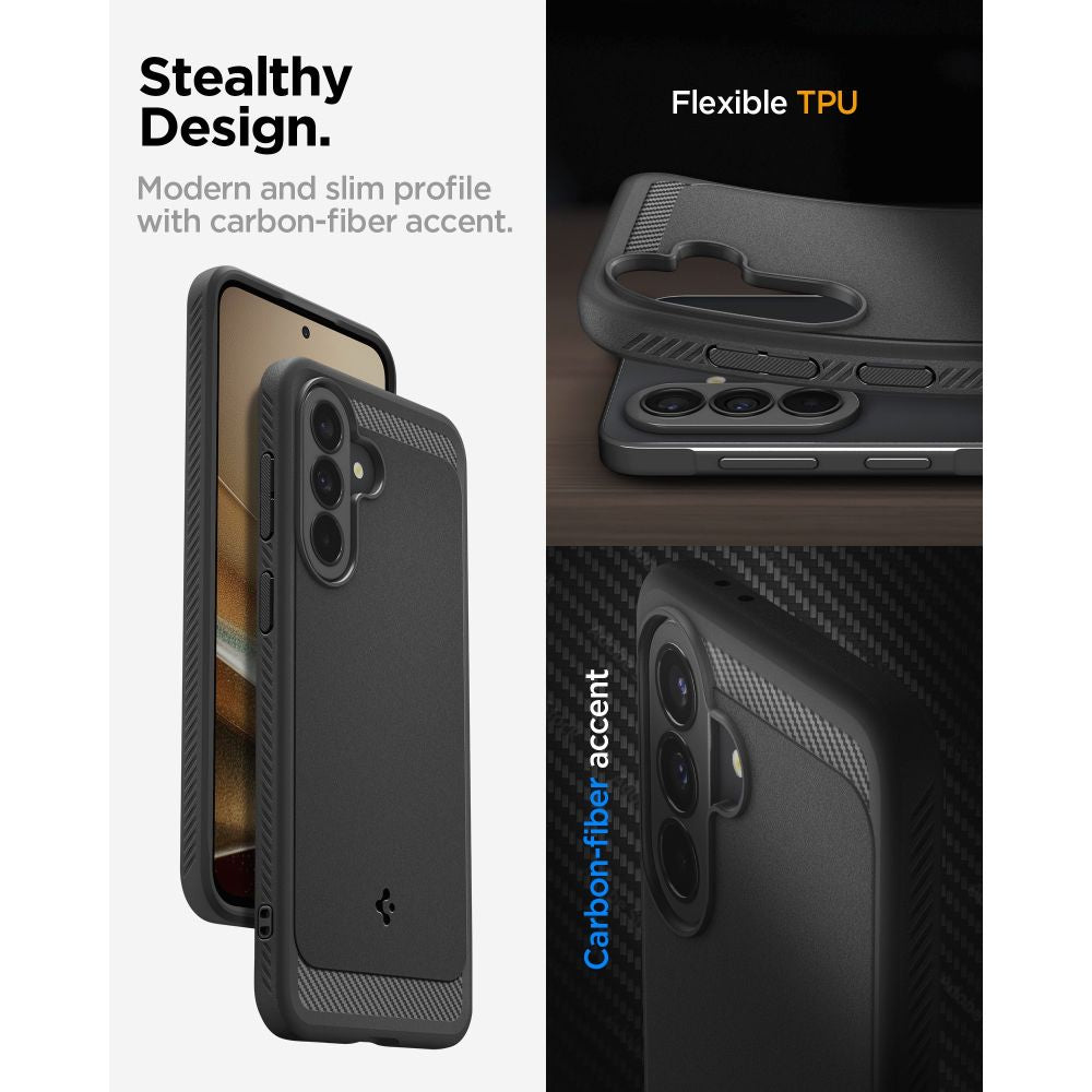 Spigen tvirtas šarvų dėklas, skirtas Samsung Galaxy A37 5G – juodas
