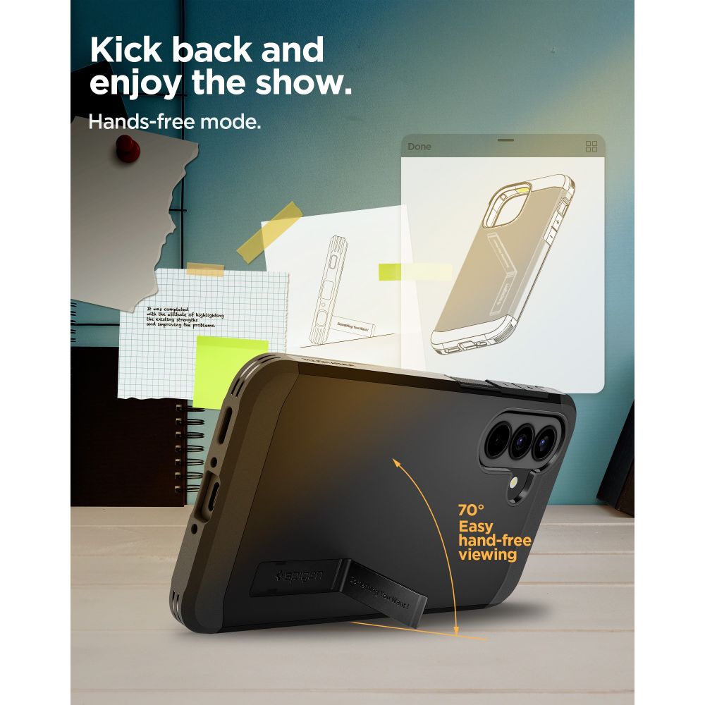 „Spigen Tough Armor Schutzhülle“ skirta „Samsung Galaxy A37 5G – Schwarz“.