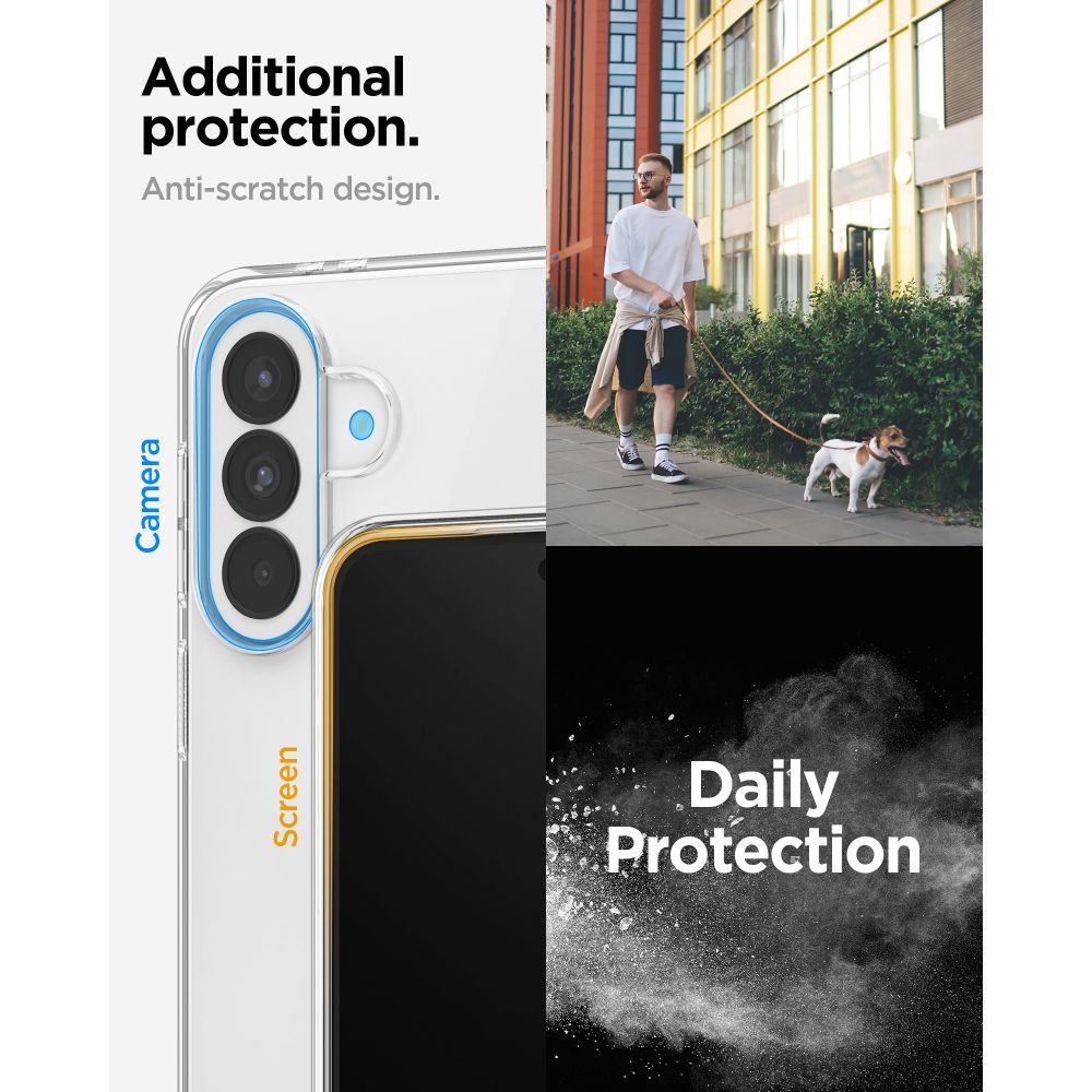 „Spigen“ skystųjų kristalų dėklas, skirtas Samsung Galaxy A37 5G – skaidrus