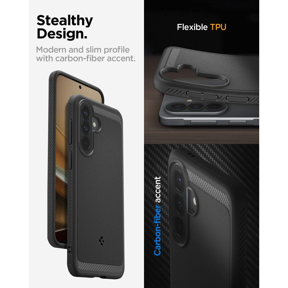 Spigen tvirtas šarvų dėklas, skirtas Samsung Galaxy A57 5G – juodas