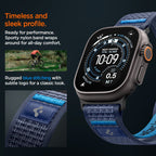 „Spigen Athlex Air 2“ dirželis, skirtas „Apple Watch“ (44 / 45 / 46 / 49 mm) – tamsiai mėlynas
