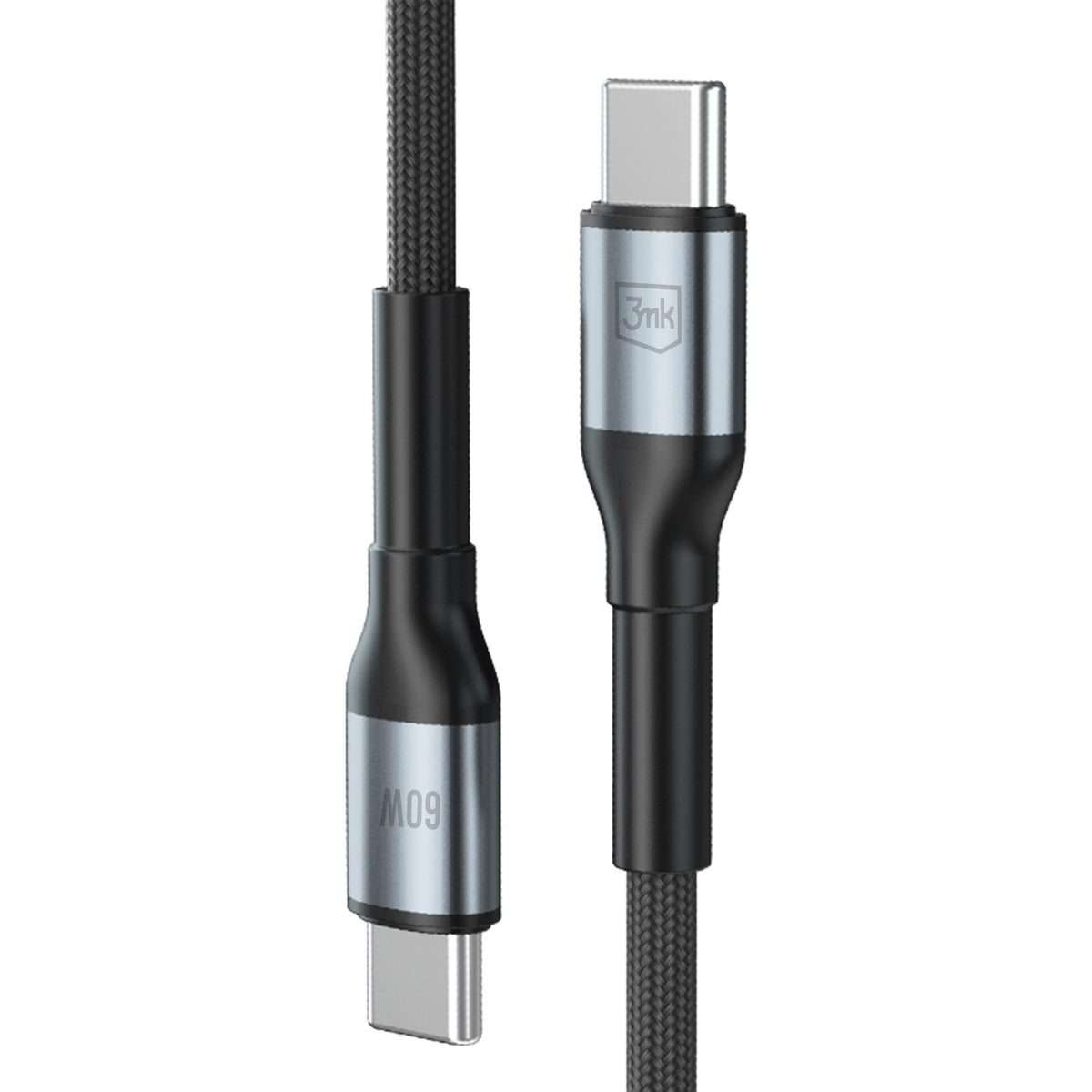 3mk Hyper Cable N-SERIES USB-C / USB-C 3m PD 3.0 QC 3.0 20V/3A 60W - juodas -- Cell phone cables