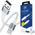 3mk Hyper Cable N-SERIES USB-A / Lightning 1m QC 3.0 5V/2.4A 12W - baltas -- Cell phone cables