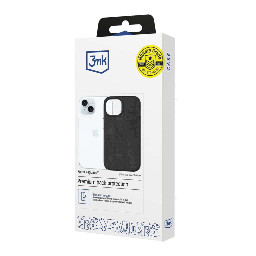 3mk Fortis MagCase skirtas iPhone 15 - juodas -- iPhone 15