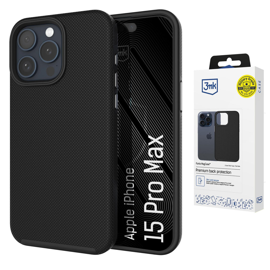 3mk Fortis MagCase skirtas iPhone 15 Pro Max - juodas -- iPhone 15 Pro Max