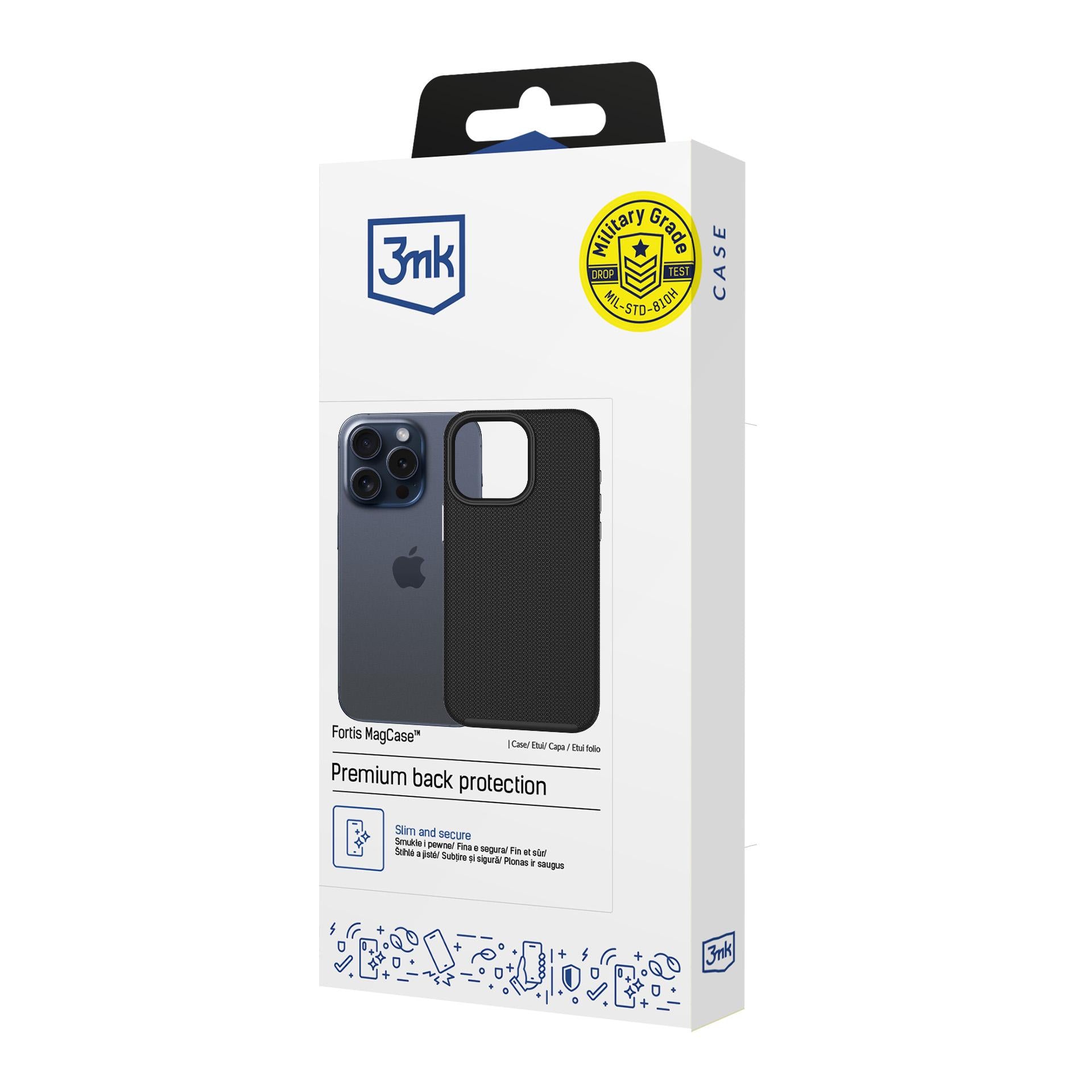 3mk Fortis MagCase skirtas iPhone 15 Pro - juodas -- iPhone 15 Pro
