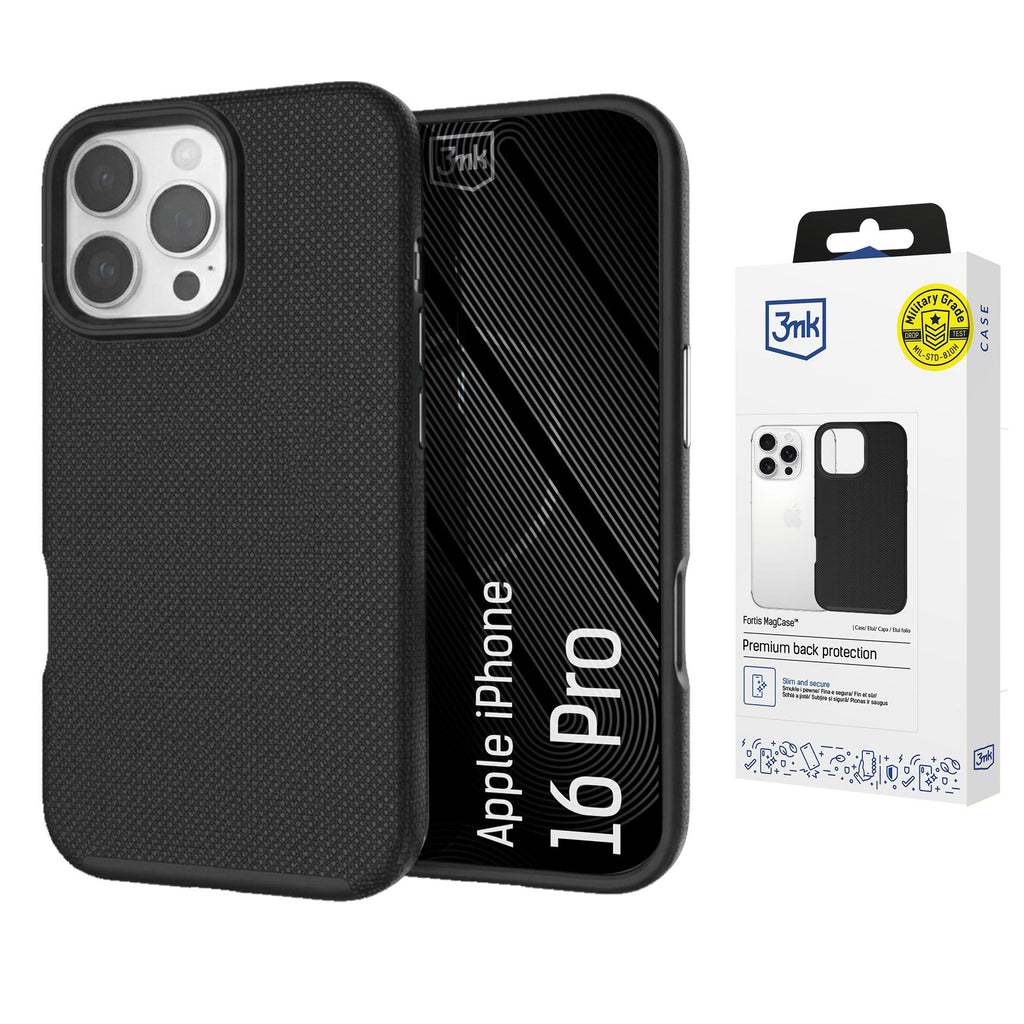 3mk Fortis MagCase skirtas iPhone 16 Pro - juodas -- iPhone 16 Pro