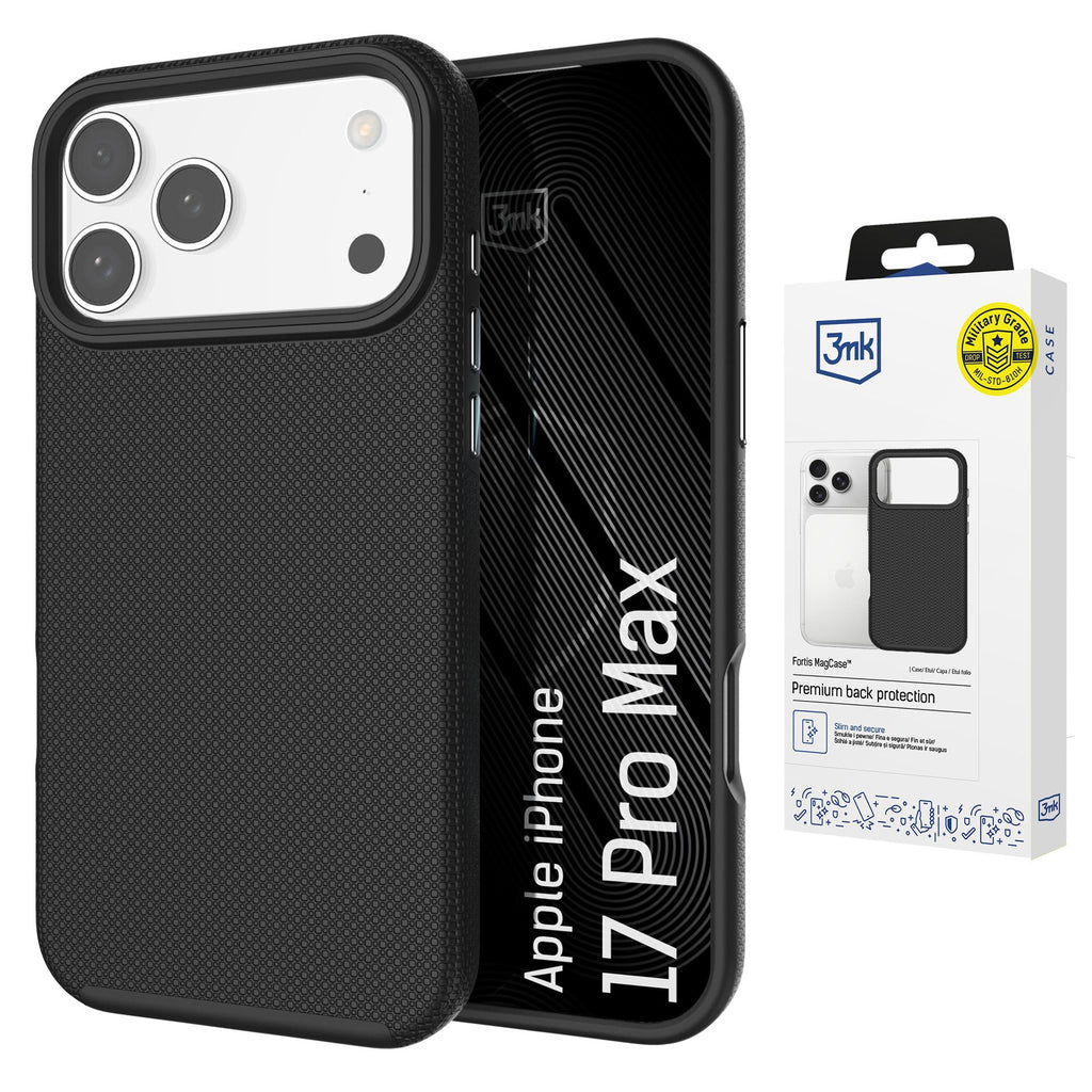 3mk Fortis MagCase skirtas iPhone 17 Pro Max - juodas -- iPhone 17 Pro Max