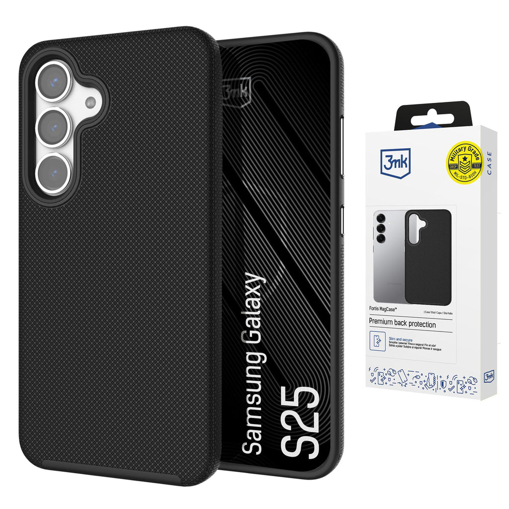 3mk Fortis MagCase skirtas Samsung Galaxy S25 - juodas -- Samsung Galaxy S25