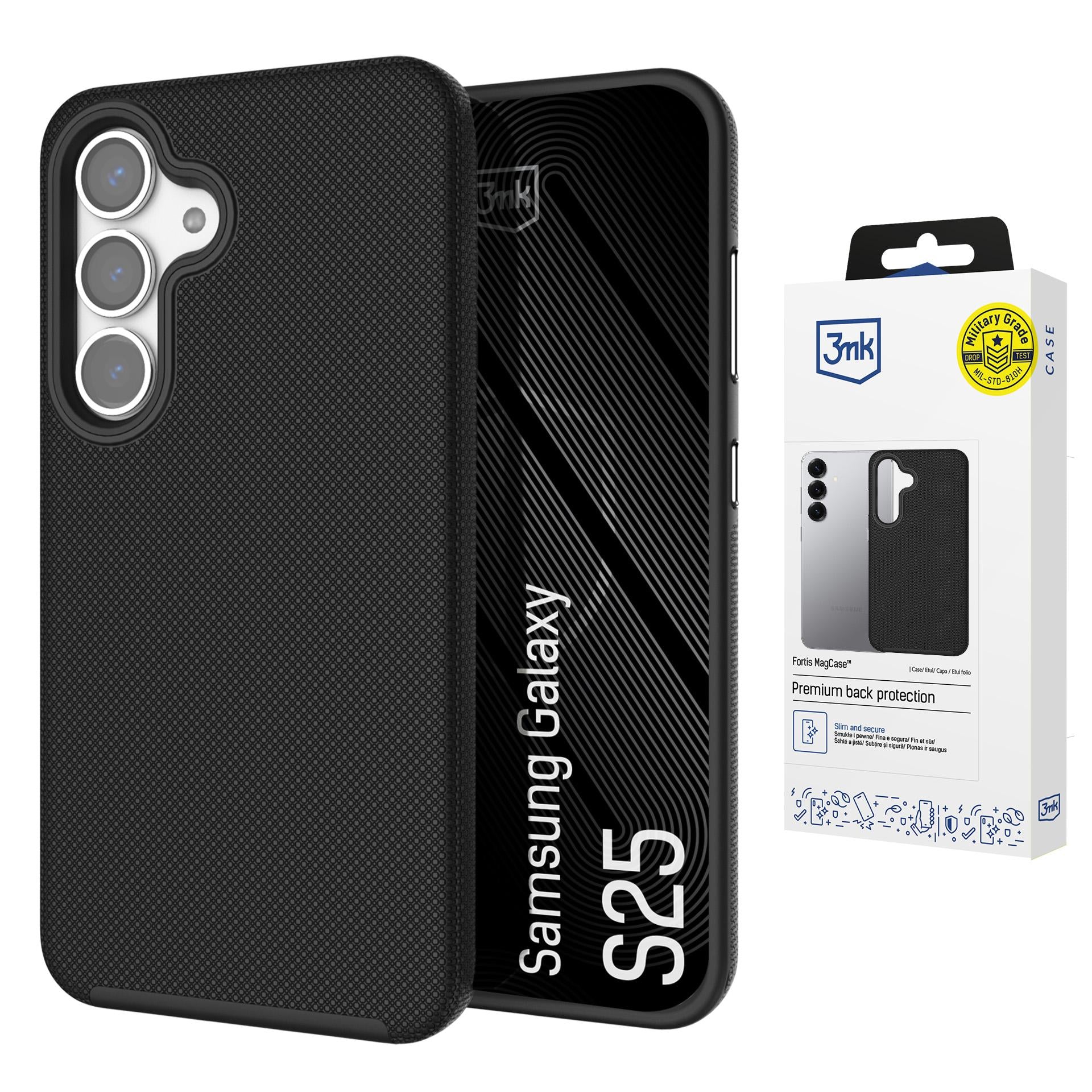 3mk Fortis MagCase skirtas Samsung Galaxy S25 - juodas -- Samsung Galaxy S25