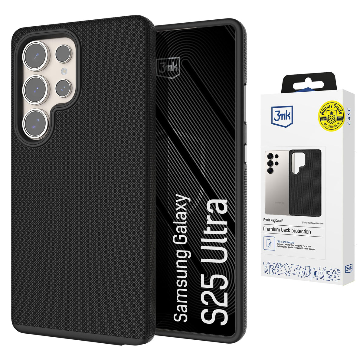 3mk Fortis MagCase, skirtas Samsung Galaxy S25 Ultra - juodas -- Samsung Galaxy S25 Ultra