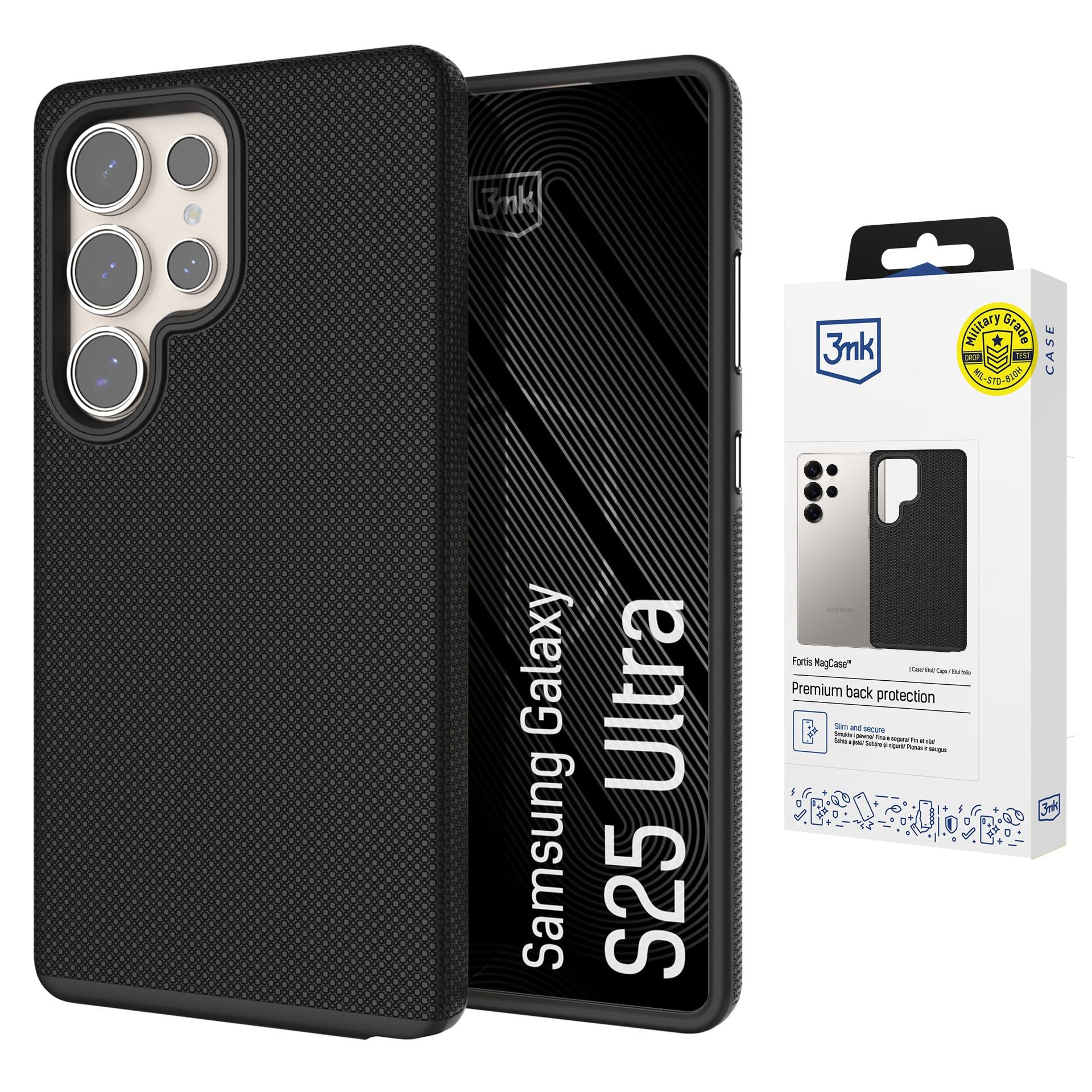 3mk Fortis MagCase, skirtas Samsung Galaxy S25 Ultra - juodas -- Samsung Galaxy S25 Ultra