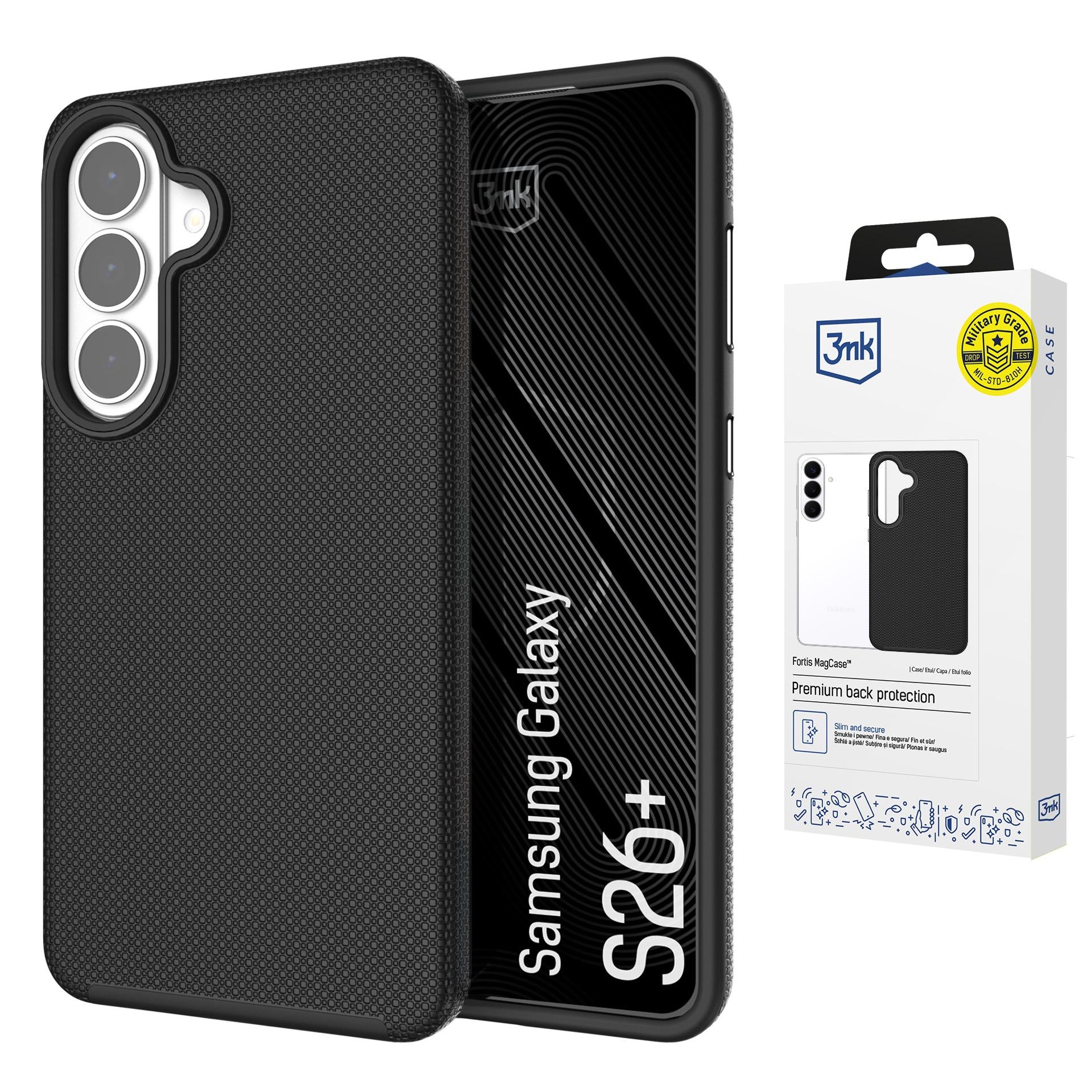 3mk Fortis MagCase, skirtas Samsung Galaxy S26+ - juodas -- Samsung Galaxy S26+