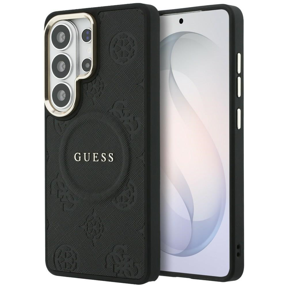 Guess Saffiabe Bijūnų EmBossed Žiedas MagSafe Case už Samsung Galaxy S26 Ultra - Black