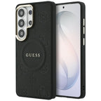 Guess Saffiabe Bijūnų EmBossed Žiedas MagSafe Case už Samsung Galaxy S26 Ultra - Black