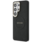 Guess Saffiabe Bijūnų EmBossed Žiedas MagSafe Case už Samsung Galaxy S26 Ultra - Black