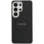 Guess Saffiabe Bijūnų EmBossed Žiedas MagSafe Case už Samsung Galaxy S26 Ultra - Black