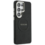 Guess Saffiabe Bijūnų EmBossed Žiedas MagSafe Case už Samsung Galaxy S26 Ultra - Black