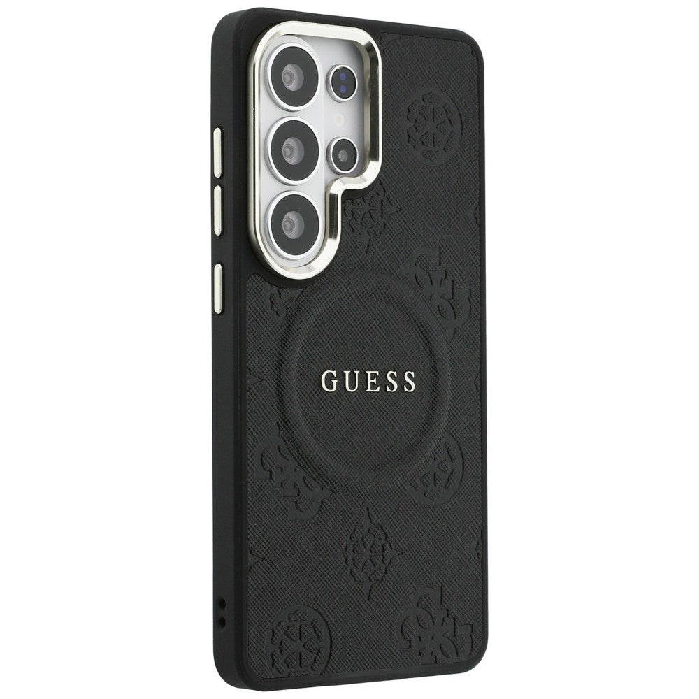 Guess Saffiabe Bijūnų EmBossed Žiedas MagSafe Case už Samsung Galaxy S26 Ultra - Black