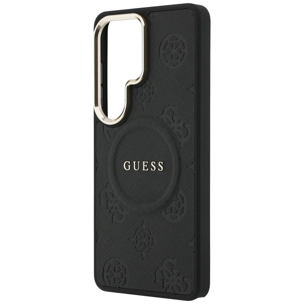 Guess Saffiabe Bijūnų EmBossed Žiedas MagSafe Case už Samsung Galaxy S26 Ultra - Black