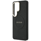 Guess Saffiabe Bijūnų EmBossed Žiedas MagSafe Case už Samsung Galaxy S26 Ultra - Black