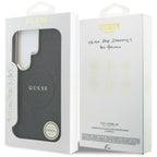 Guess Saffiabe Bijūnų EmBossed Žiedas MagSafe Case už Samsung Galaxy S26 Ultra - Black