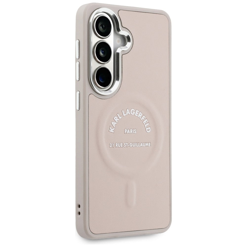 Karl Lagerfeld EmBossed Ring RSG logotipas MagSafe Case skirtas Samsung Galaxy S26 - Pink
