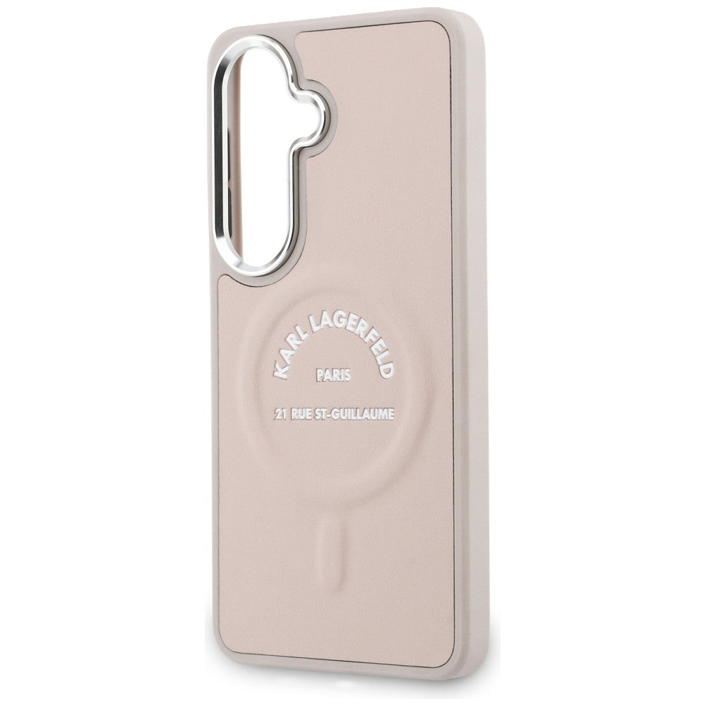 Karl Lagerfeld EmBossed Ring RSG logotipas MagSafe Case skirtas Samsung Galaxy S26+ - Pink