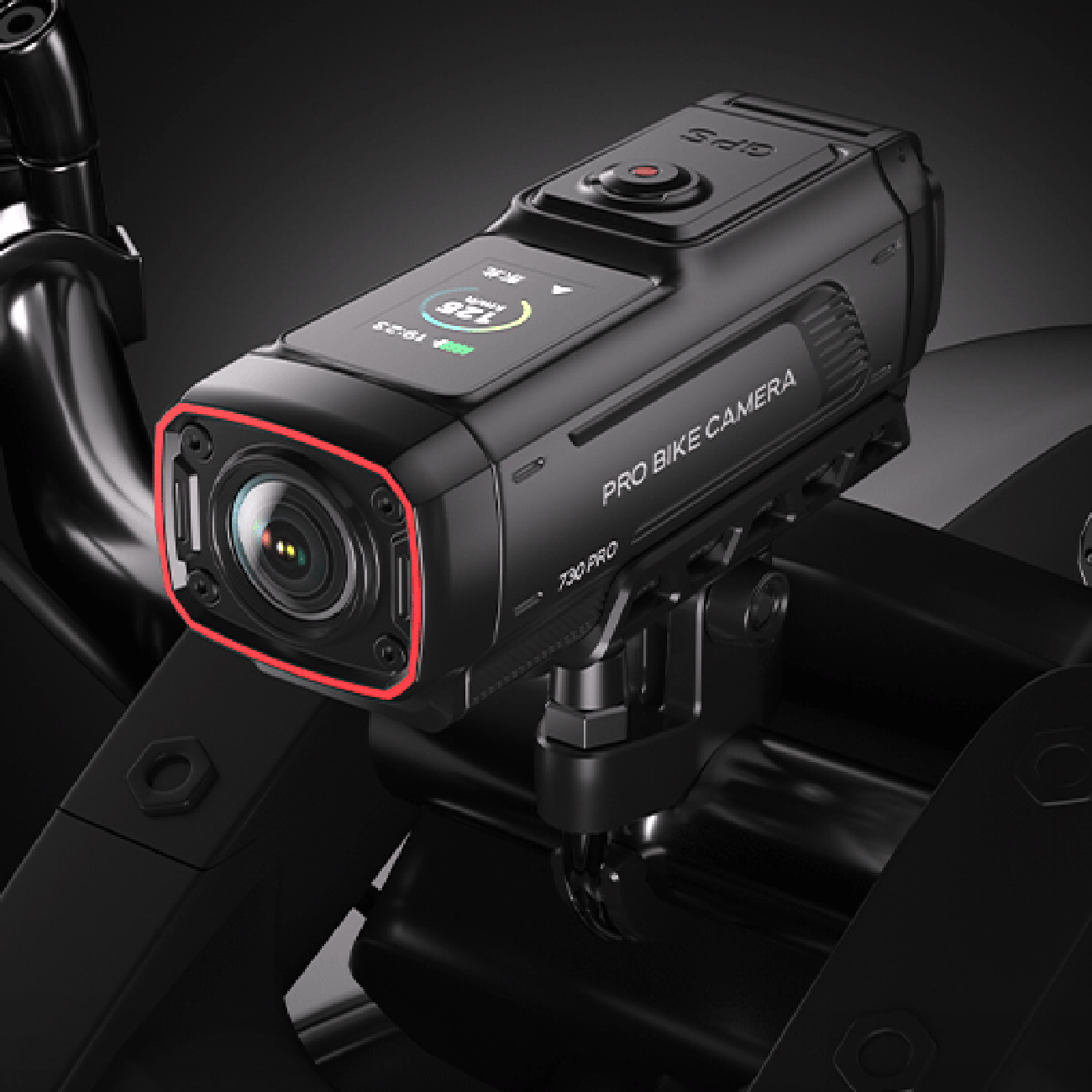 AKEEYO 730Pro 4K Handlebaro vaizdo registratorius sportinė kamera motociklams ir dviračiams - Juoda -- Cycling Accessories