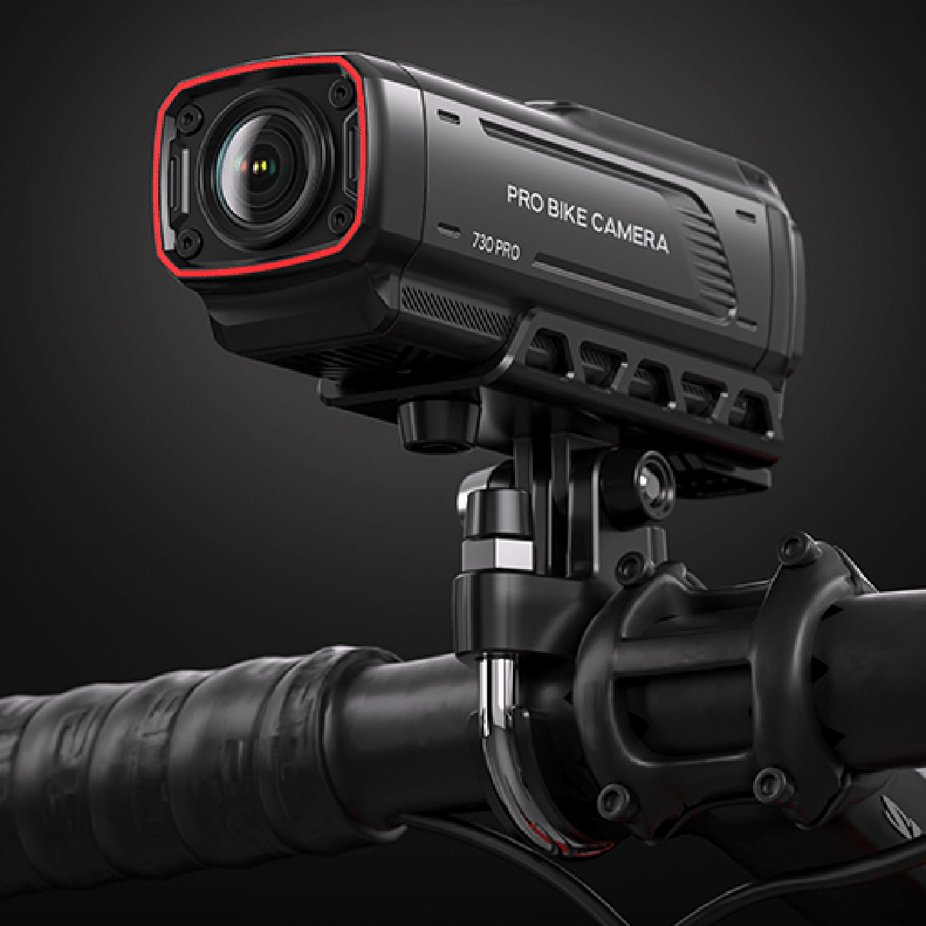 AKEEYO 730Pro 4K Handlebaro vaizdo registratorius sportinė kamera motociklams ir dviračiams - Juoda -- Cycling Accessories