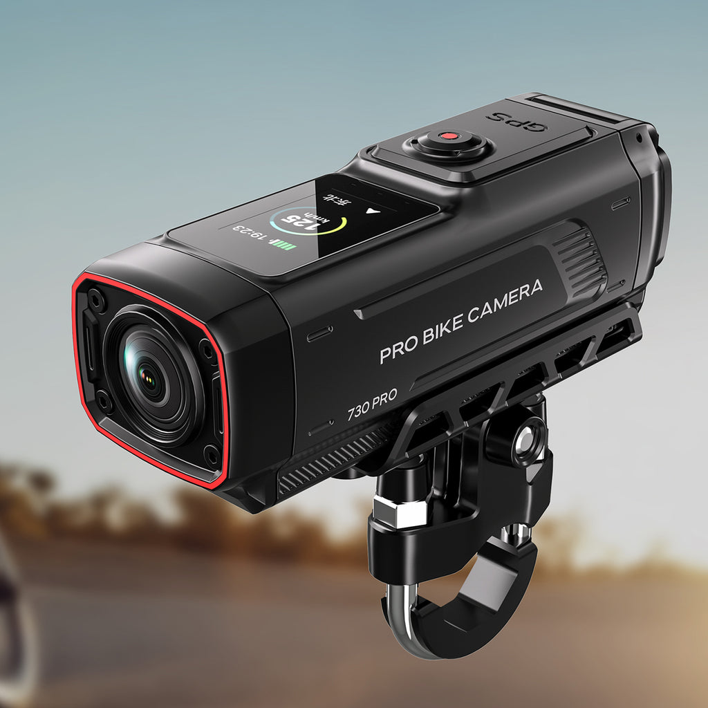 AKEEYO 730Pro 4K Handlebaro vaizdo registratorius sportinė kamera motociklams ir dviračiams - Juoda -- Cycling Accessories