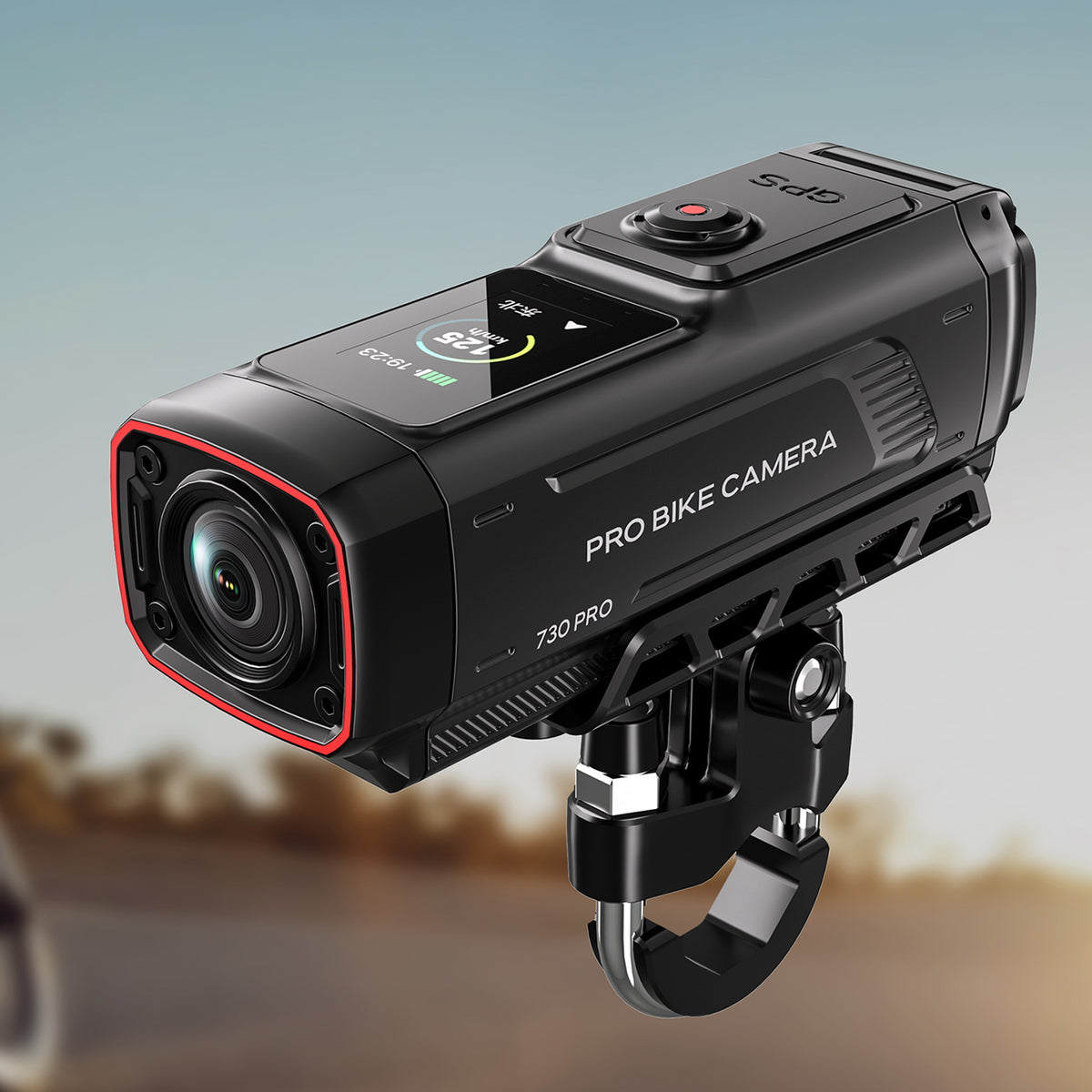 AKEEYO 730Pro 4K Handlebaro vaizdo registratorius sportinė kamera motociklams ir dviračiams - Juoda -- Cycling Accessories