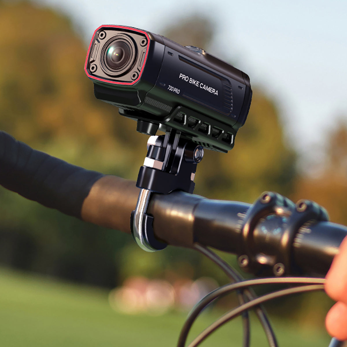 AKEEYO 730Pro 4K Handlebaro vaizdo registratorius sportinė kamera motociklams ir dviračiams - Juoda -- Cycling Accessories