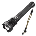 Wozinsky WLT-20W taktinis žibintuvėlis 20 W 2000 lm CREE diodai IP65 su reguliuojamu šviesos spinduliu - juodas --...