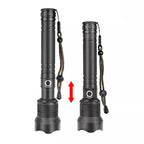 Wozinsky WLT-20W taktinis žibintuvėlis 20 W 2000 lm CREE diodai IP65 su reguliuojamu šviesos spinduliu - juodas --...