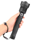 Wozinsky WLT-20W taktinis žibintuvėlis 20 W 2000 lm CREE diodai IP65 su reguliuojamu šviesos spinduliu - juodas --...