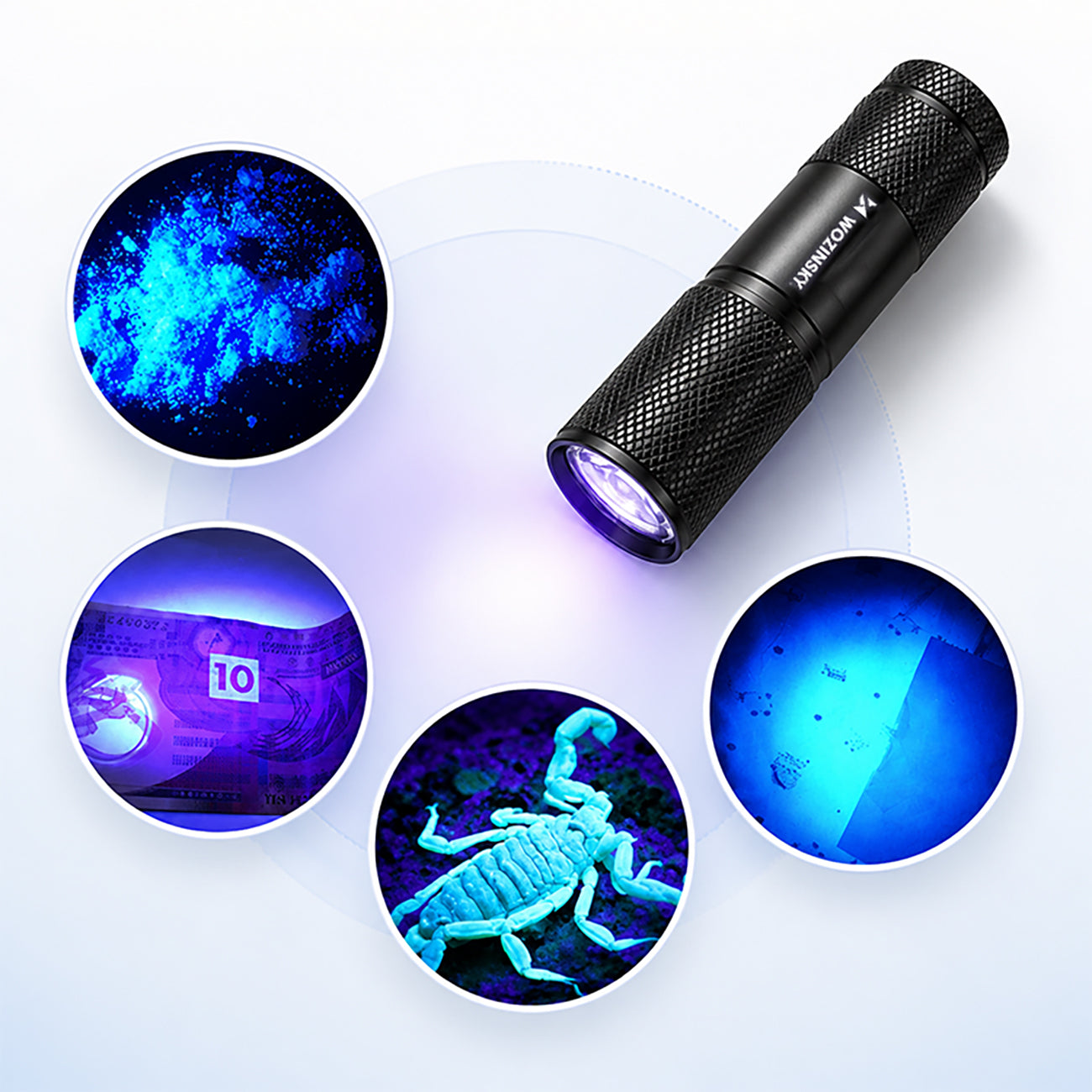 Wozinsky WLD-9L IP65 UV žibintuvėlis pėdsakų aptikimui - juodas -- Flashlights & Headlamps