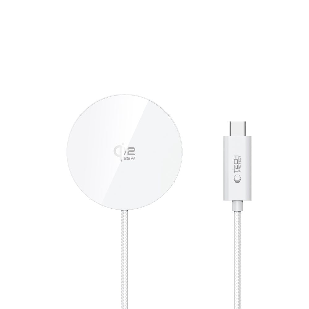Tech-protect A50 MagSafe 25W QI2.2 belaidis įkroviklis - balta -- Cell phone chargers