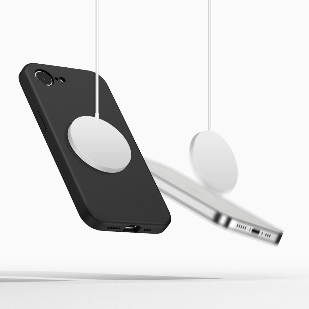 Tech-protect silicone MagSafe dėklas skirtas iPhone 16e / 17e - Black -- iPhone 16e / iPhone 17e