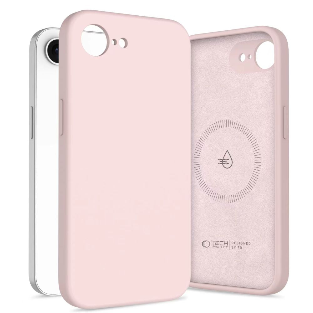 Tech-protect silicone MagSafe dėklas skirtas iPhone 16e / 17e - Pink -- iPhone 16e / iPhone 17e
