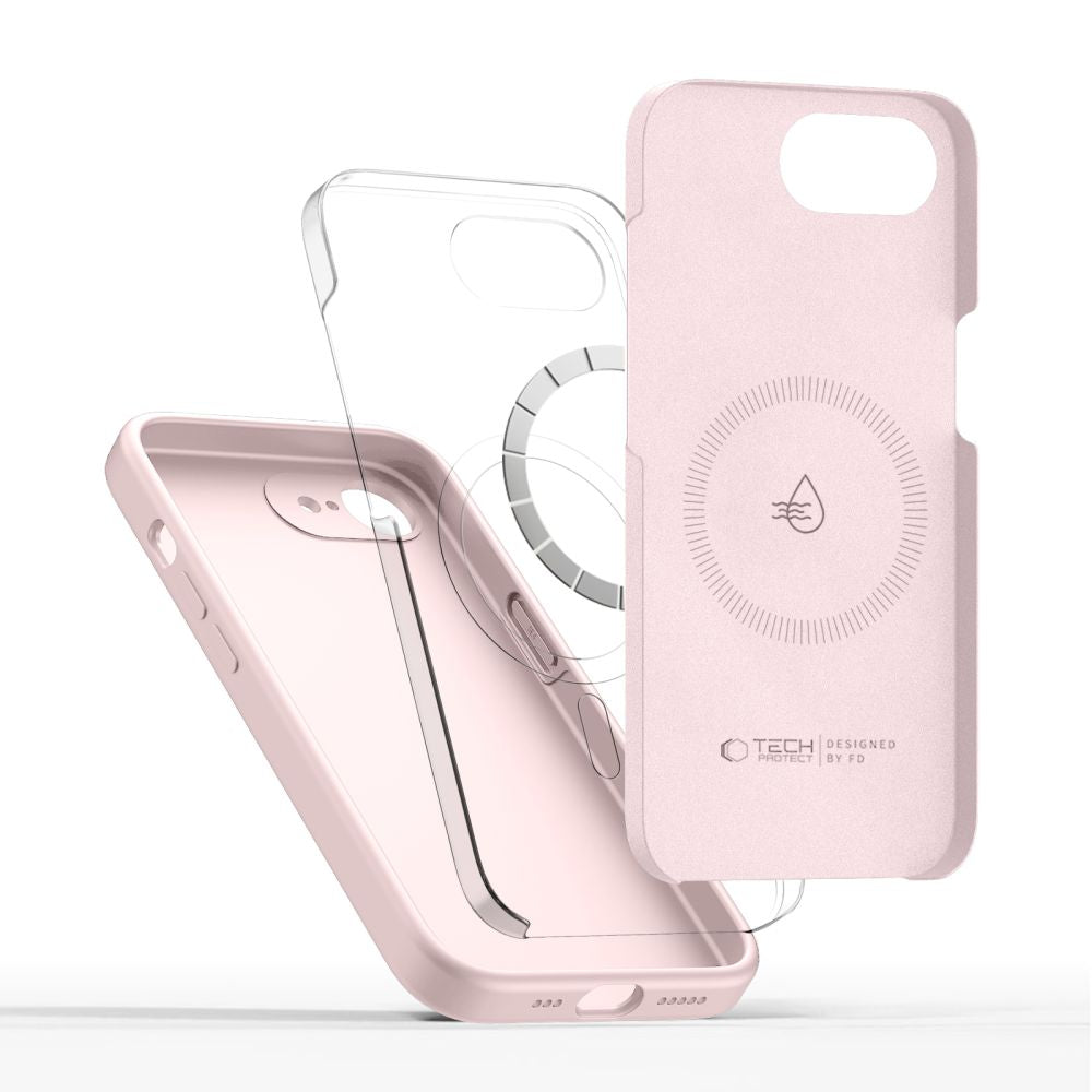 Tech-protect silicone MagSafe dėklas skirtas iPhone 16e / 17e - Pink -- iPhone 16e / iPhone 17e