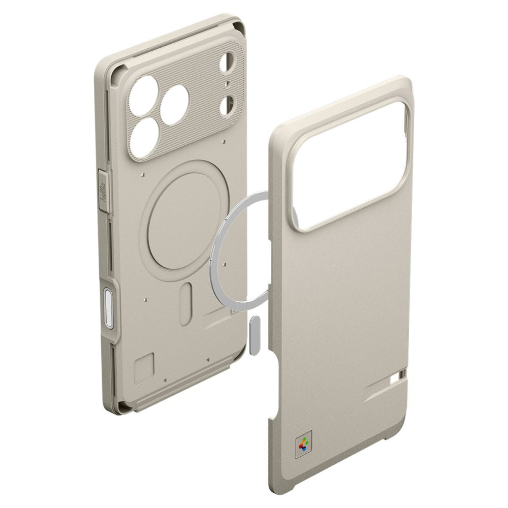 Spigen Classic LS MagSafe dėklas, skirtas iPhone 17 Pro Max - smėlio spalvos
