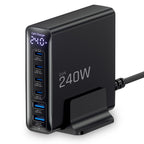 Tech-protect DC240W-gan charging station 6 ports 4 x USB-c 2 x USB-a 240W QC3.0 - juoda -- Cell phone chargers