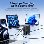Tech-protect DC240W-gan charging station 6 ports 4 x USB-c 2 x USB-a 240W QC3.0 - juoda -- Cell phone chargers