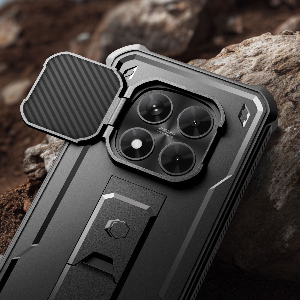 Tech-protect kevlar cam+ 2-set dėklas skirtas Xiaomi Redmi Note 15 Pro 5G - black -- Xiaomi Redmi Note 15 Pro 5G / Redmi...