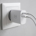 3mk FlowPower 25W 1A1C PD QC4+ sieninis įkroviklis - Baltas -- Cell phone chargers