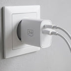 3mk FlowPower 30W 1A1C PD 3.0 QC4+ sieninis įkroviklis - Balta -- Cell phone chargers