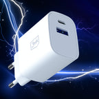 3mk FlowPower 30W 1A1C PD 3.0 QC4+ sieninis įkroviklis - Balta -- Cell phone chargers